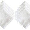 100% Cotton White Men's Pocket Handkerchiefs Hanky, XXL King Size, Pack of 12