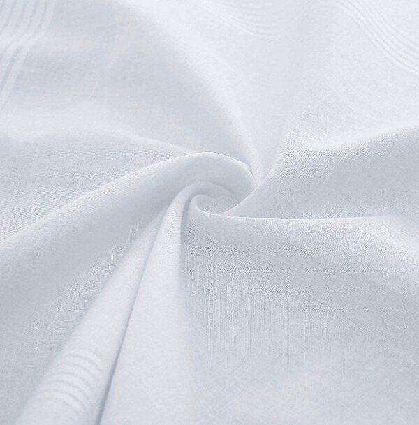100% Cotton White Men's Pocket Handkerchiefs Hanky, XXL King Size, Pack of 121234