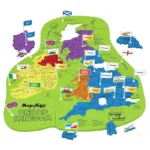 58-piece UK county-shaped jigsaw puzzle toy with regional flags for children ages five and up