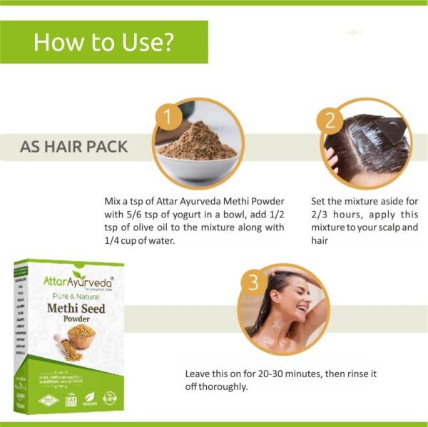 Attar Ayurveda fenugreek seed powder Methi 200g sealed pack pure authentic Ayurvedic supplement