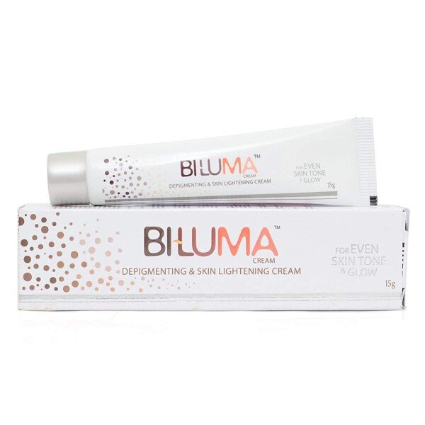 Depigmentation cream for face Biluma 15g kojic acid arbutin all skin types lightweight whitening treatment