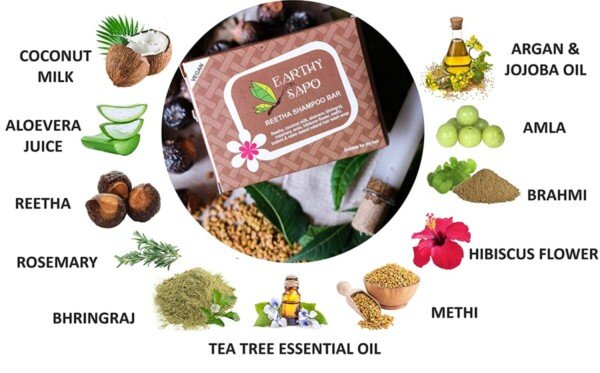 Earthy Sapo Handmade Reetha Shampoo Bar, for dry hair (reetha & coconut milk), 100g14