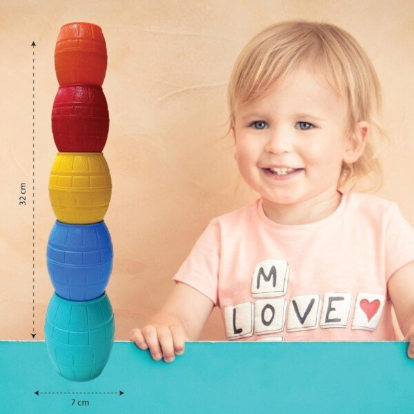 Giggles - Stacking Barrels, Multicolour stacking Blocks with Animals, Helps to Sort,Stack and Nest, 12 months & above, Infant and Preschool Toys23