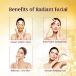 Lotus Radiant Gold Facial Kit for instant glow with 24K Pure Gold & Papaya,4 easy steps , 170g (Multiple use)1345