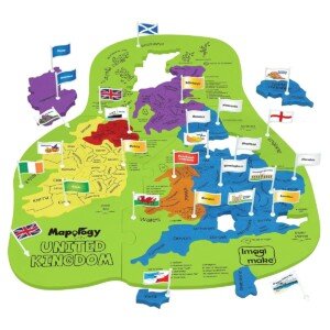 UK county jigsaw puzzle toy with 58 shaped pieces showing England Scotland Wales and Northern Ireland