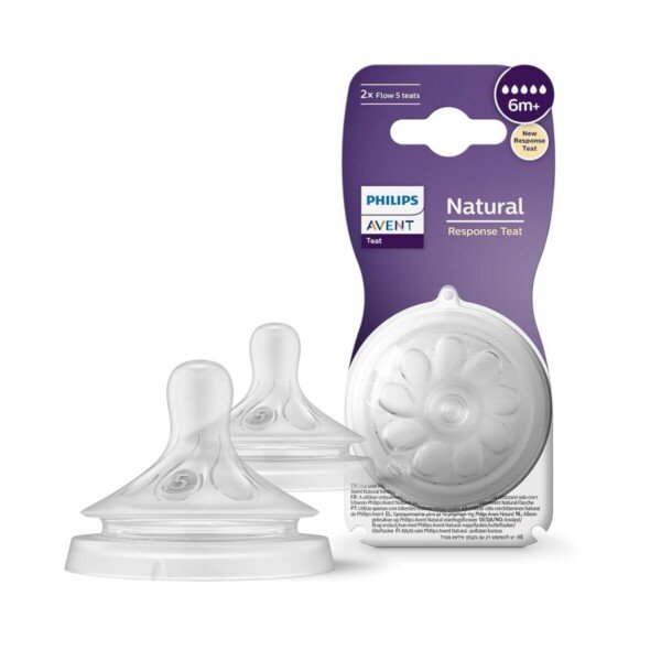 Philips Avent Natural Response Bottle Teat - 2 x Baby Bottle Flow 5