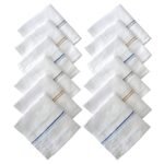 Premium White Handkerchiefs Hanky For Men, Pack of 12,100% Cotton, XXL King Size