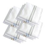 Premium White Handkerchiefs Hanky For Men, Pack of 12,100% Cotton, XXL King Size1
