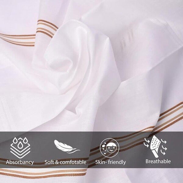 Premium White Handkerchiefs Hanky For Men, Pack of 12,100% Cotton, XXL King Size12