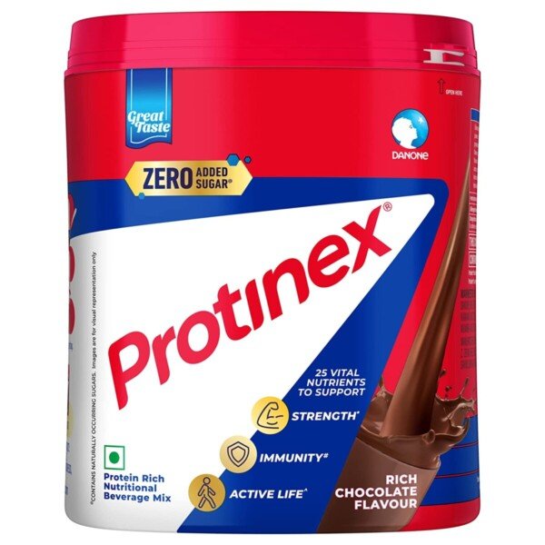 protinex nutritional drink vanilla chocolate tin zero added sugar 25 vital nutrients for adults