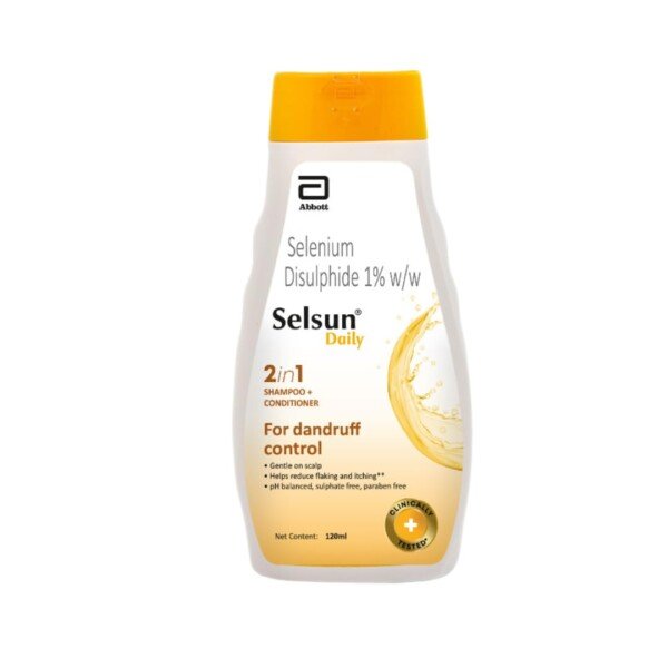 Anti dandruff shampoo Selsun Daily 120ml pH-balanced paraben sulphate free for flaky itchy scalp