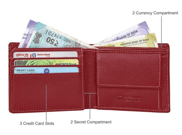 URBAN FOREST Charlie Red Leather Wallet for Men1