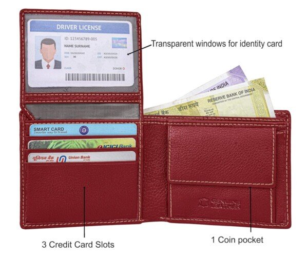 URBAN FOREST Charlie Red Leather Wallet for Men12