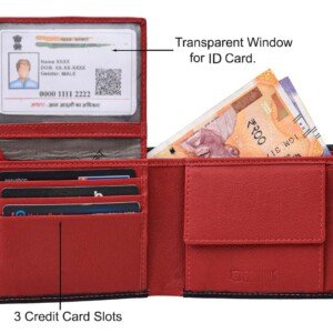 URBAN FOREST Kyle RFID Blocking Black Red Leather Wallet for Men.12