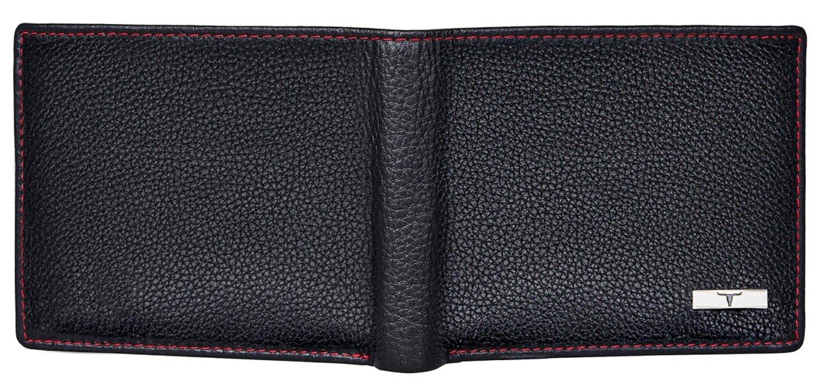 URBAN FOREST Kyle RFID Blocking Black Red Leather Wallet for Men.123