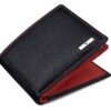 URBAN FOREST Kyle RFID Blocking Black Red Leather Wallet for Men.