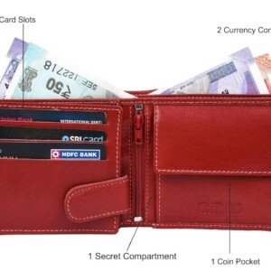 URBAN FOREST Oliver Aniline Red Leather Wallet for Men123