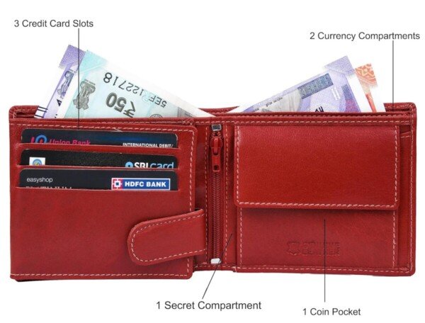 URBAN FOREST Oliver Aniline Red Leather Wallet for Men123