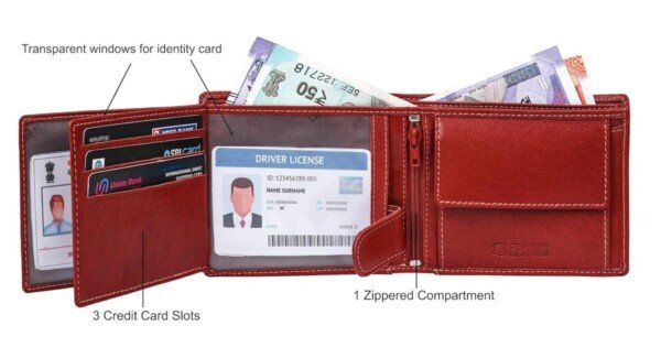 URBAN FOREST Oliver Aniline Red Leather Wallet for Men1234