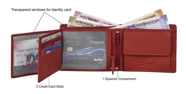 Urban Forest Oliver Red RFID Blocking Leather Wallet for Men123