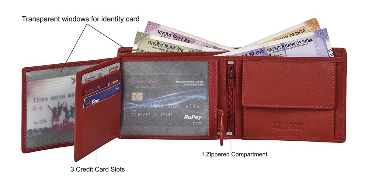 Urban Forest Oliver Red RFID Blocking Leather Wallet for Men123