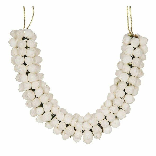 Artificial White Women Garland Mogra Flower Gajra Hair Bun Accessory123