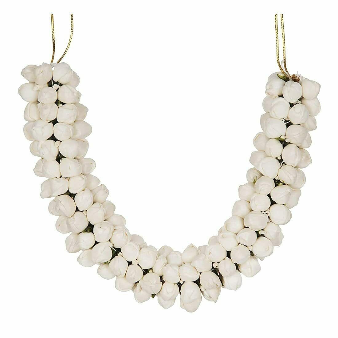 Artificial White Women Garland Mogra Flower Gajra Hair Bun Accessory123