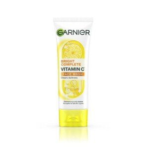 Vitamin C face wash Garnier 100gm pack of 2 bottles with serum formula brightening tan removal for radiant complexion