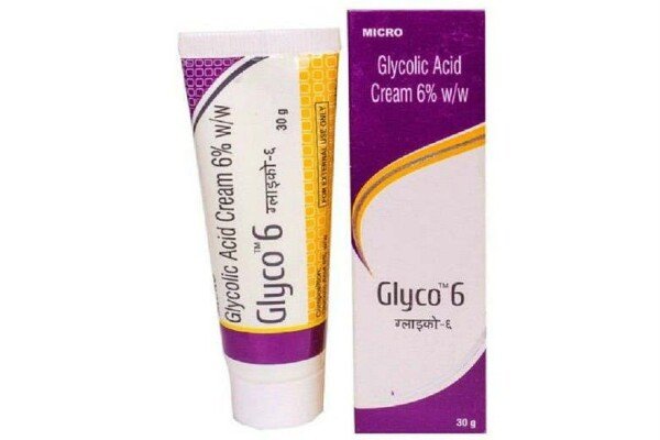 Glycolic acid cream for hyperpigmentation 6% formula sample size tube dry skin acne dark spots