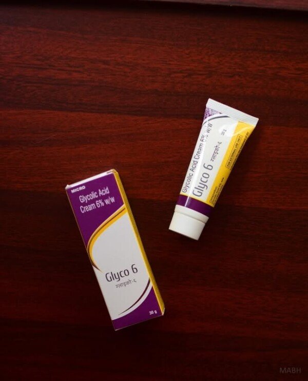 Glycolic acid cream for hyperpigmentation 6% formula sample size tube dry skin acne dark spot
