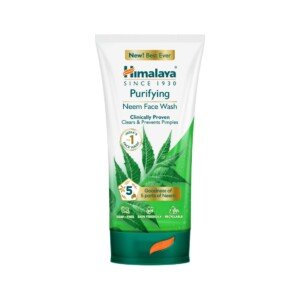 Neem face wash Himalaya Purifying 150ml bottle with turmeric soap-free formula for acne pimples treatment