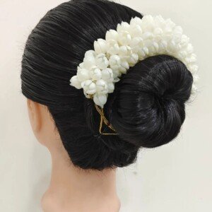top knot bun hairstyles jasmine flower gajra