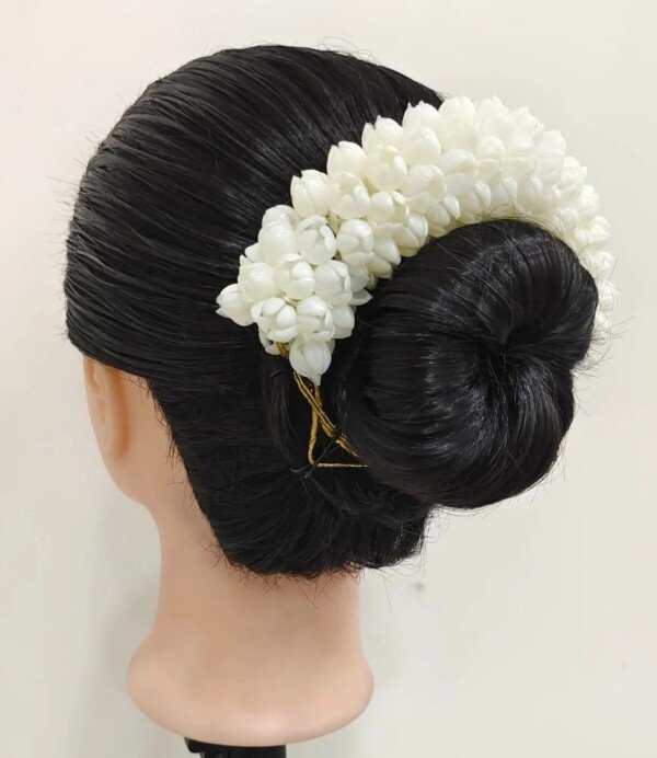 top knot bun hairstyles jasmine flower gajra