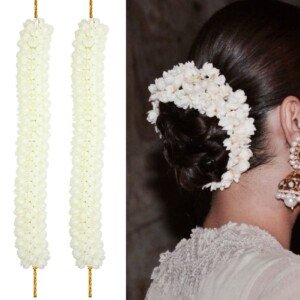 top knot bun hairstyles jasmine flower gajra