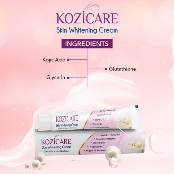 Kozicare Kojic Acid, Arbutin, Glutathione Skin Whitening & Lightening Cream,15g (Pack of 4)1