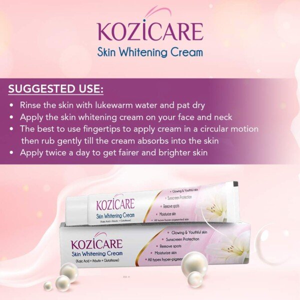 Kozicare Kojic Acid, Arbutin, Glutathione Skin Whitening & Lightening Cream,15g (Pack of 4)123