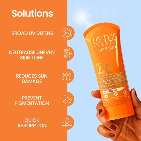 Lotus Herbals Safe Sun 3 In 1 Tinted Daily Sunscreen SPF 40 PA+++12