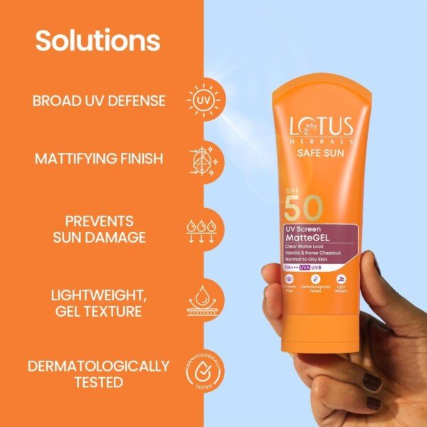 Lotus Herbals Safe Sun UV Screen Matte Gel Sunscreen SPF 50 PA+++12