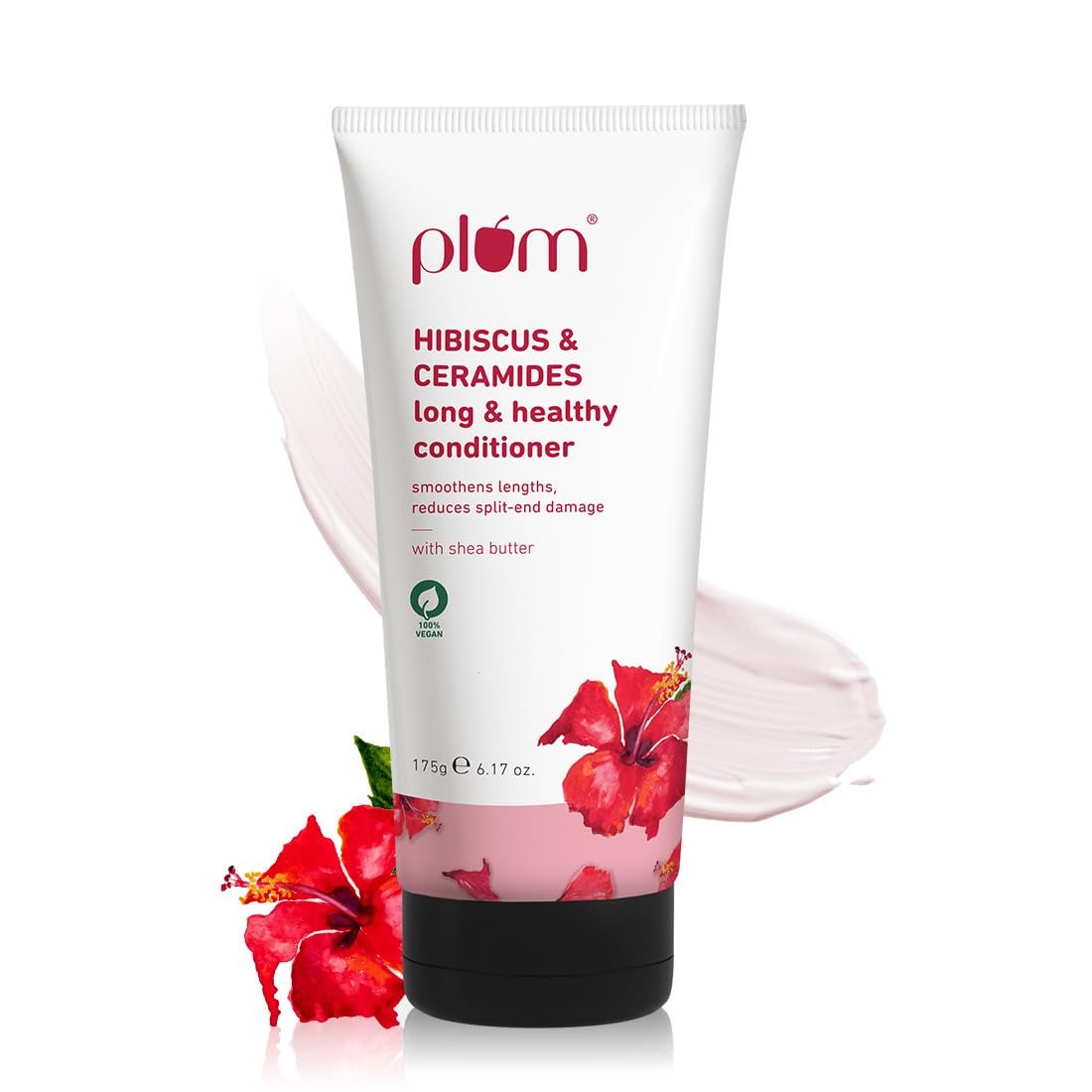 Hibiscus conditioner for hair Plum ceramides shea butter 175gm vegan split end repair frizz control