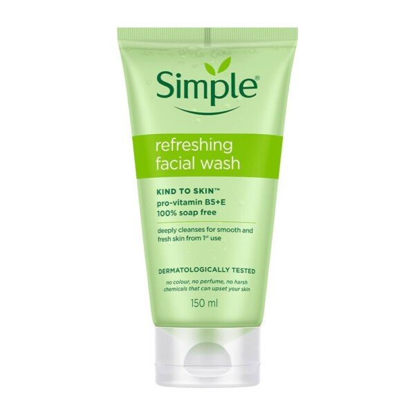 Facial cleanser sensitive skin Simple Kind refreshing wash 150ml bottle soap-free gentle formula with vitamins