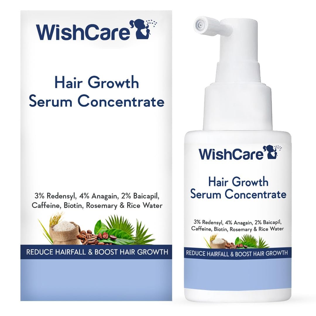 Scalp serum for hair growth WishCare 30ml vegan paraben-free with Redensyl Anagain Baicapil Caffeine Biotin