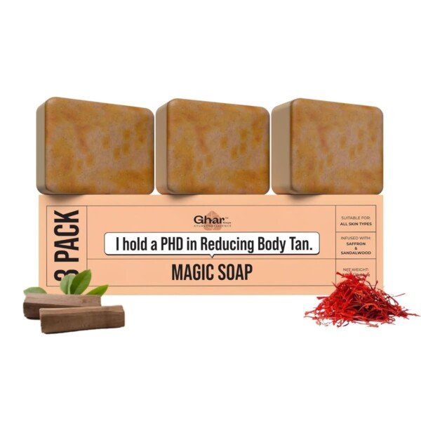Skin whitening soap online handmade sandalwood saffron paraben-free 100g glowing skin men women