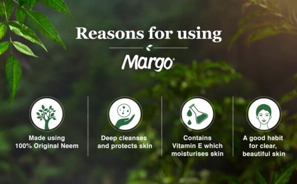 Neem soap price Margo original pack closeup natural neem concentrate Vitamin E moisturising bar