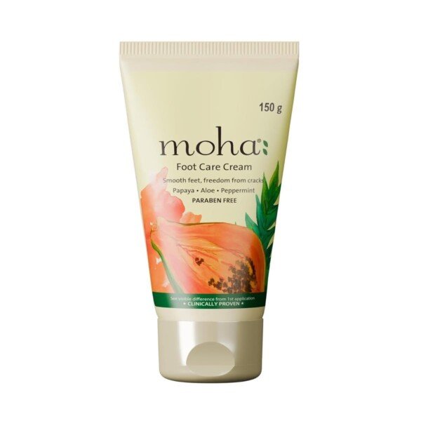 Foot cream for cracked heels Moha Ayurvedic repair cream with aloe papaya peppermint for dry rough feet