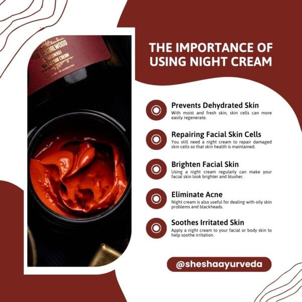 SHESHA AYURVEDA RED SANDALWOOD SKIN BRIGHTENING & NIGHT REPAIR CREAM12