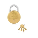Security padlock proven 7 lever 65mm solid brass hardened shackle 4 keys corrosion resistant