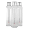 Reusable plastic water bottles, multicolor set of 5 PET bottles, 1000 ml each, with a leakproof design