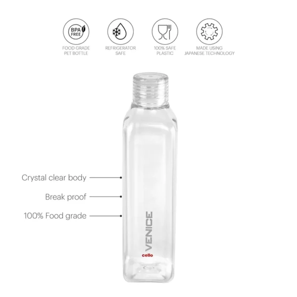 BPA free plastic bottles in a multicolor set of 5, refrigerator safe and made for school and office use
