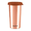 Pure copper tumbler with lid, 480 ml capacity, 99.9% pure copper body measuring 7.5 x 7.5 x 13.8 cm